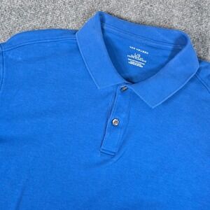 Van Heusen Mens Blue Classic Fit Short Sleeve Polo Shirt L G Cotton